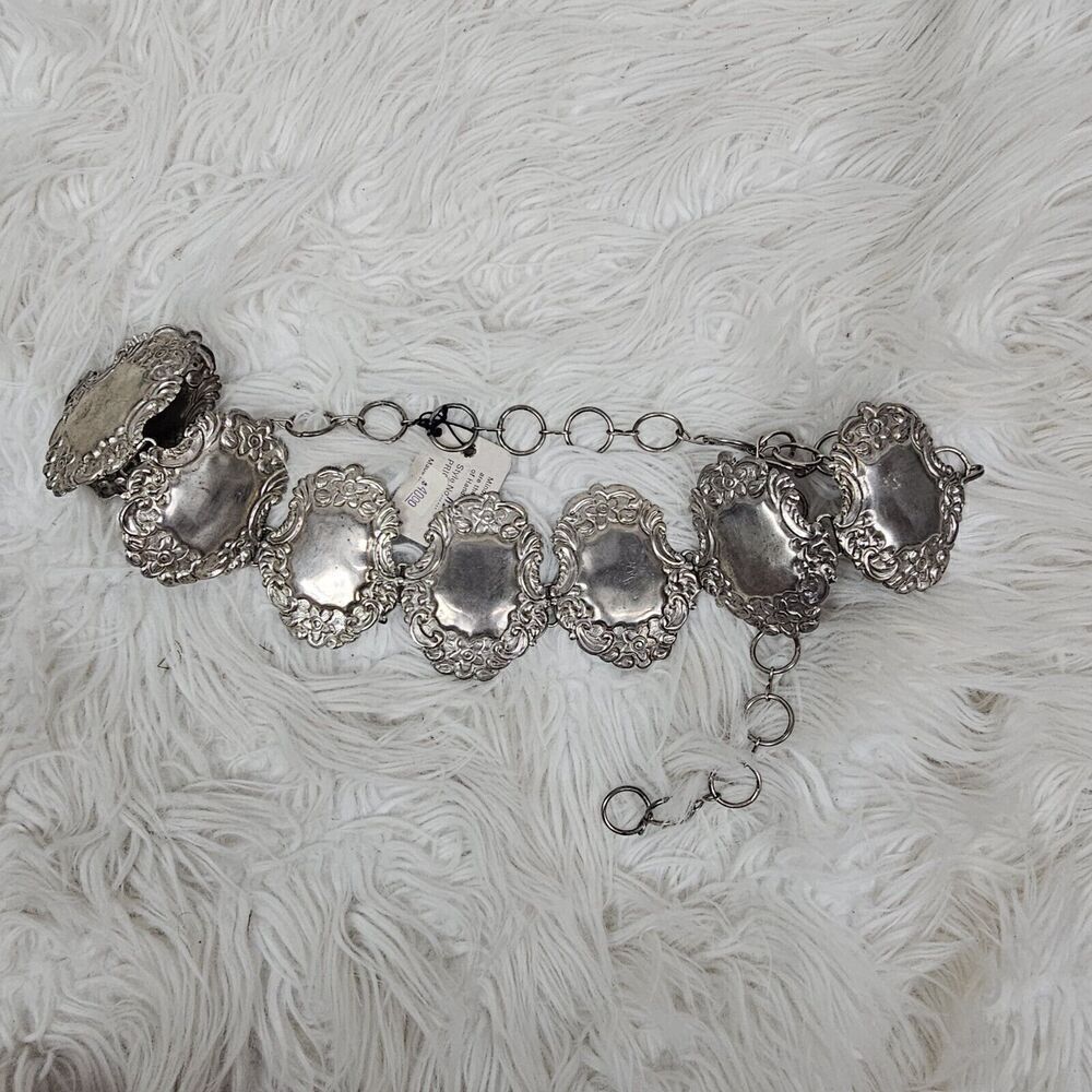 Elegantè NWT Vintage Concho Chain Chrome Belt 42" Western Rodeo